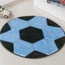 Tapete Infantil Pelúcia Bola Futebol Azul e Preto - 1