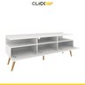 Rack para TV ate 65 Polegadas 150cm Retrô Sala 3 Portas Pés Palito Madeira MDP Branco - Clicklar - 4
