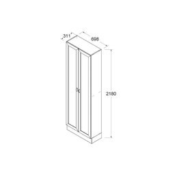 Paneleiro Ditália Denver 2 Portas Vidro Rv/Branco CD-386 - 2