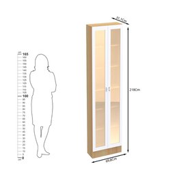Paneleiro Ditália Denver 2 Portas Vidro Rv/Branco CD-386 - 4