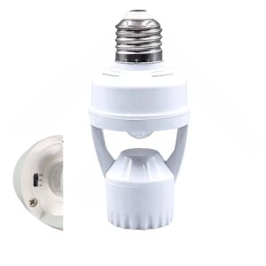 Soquete Sensor de Presença para Lampada E27 Movimento 360 Graus Fotocelula Iluminaçao Automatica Cas
