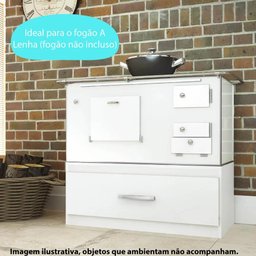 Caixa para Lenha com Gaveta 82cm - Branco - 3