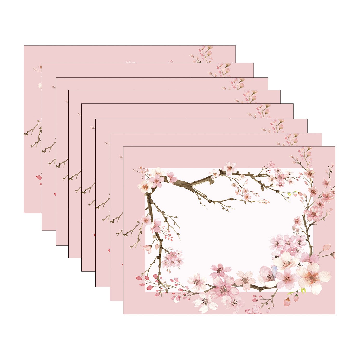 Kit Jogo Americano Sakura Rosa - 8 Peças