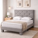 Ver imagem 2 de Cabeceira Estofada Ra Estofados Prime 160 Cm Cinza Suede
