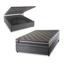 Ver imagem 1 de Conjunto Box Baú Casal Miami Cinza 138x188x69 Espuma D33