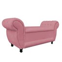 Ver imagem 1 de Recamier com Baú Grécia Namoradeira Calçadeira Suede Rose