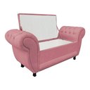 Ver imagem 4 de Recamier com Baú Grécia Namoradeira Calçadeira Suede Rose