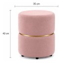 Ver imagem 3 de Puff Cinta Dourada no Meio, Tecido de Veludo, Nude Rose - Let Móveis