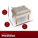 Ver imagem 5 de Kit 02 Puff para Sala e Quarto Madeira Decorativo Opala Suede