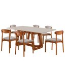Ver imagem 2 de Conjunto Sala de Jantar Mesa Madeira Maciça Genova 6 Cadeiras Monaco Yescasa Marrom/Brisa/Cinamomo I