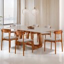 Ver imagem 1 de Conjunto Sala de Jantar Mesa Madeira Maciça Genova 6 Cadeiras Monaco Yescasa Marrom/Brisa/Cinamomo I