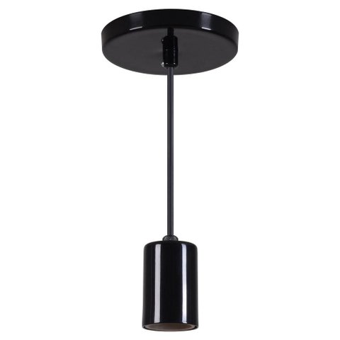 Pendente Copinho Luminária Preto Brilhante