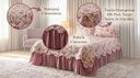 Ver imagem 3 de Kit Cobre Leito Casal King Belize Matelassê Rosê Escuro 3 Pçs 400 Fios