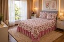 Ver imagem 2 de Kit Cobre Leito Casal King Belize Matelassê Rosê Escuro 3 Pçs 400 Fios