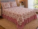 Ver imagem 1 de Kit Cobre Leito Casal King Belize Matelassê Rosê Escuro 3 Pçs 400 Fios