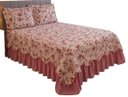 Ver imagem 4 de Kit Cobre Leito Casal King Belize Matelassê Rosê Escuro 3 Pçs 400 Fios