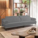 Ver imagem 1 de Sofá 3 Lugares Living 234cm Pé Ferro Romeu Bouclê K01 - D'Rossi Cinza Escuro