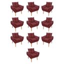 Ver imagem 1 de Kit 10 Poltronas Opala Sala Quarto Recepção Salão Suede Cor:marsala