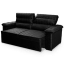 Ver imagem 3 de Sofá Retrátil Reclinável 2 Lugares com Molas 1,80m Quantum Suede Velut Preto - King House