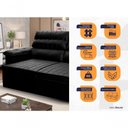 Ver mais imagens de Sofá Retrátil Reclinável 2 Lugares com Molas 1,80m Quantum Suede Velut Preto - King House