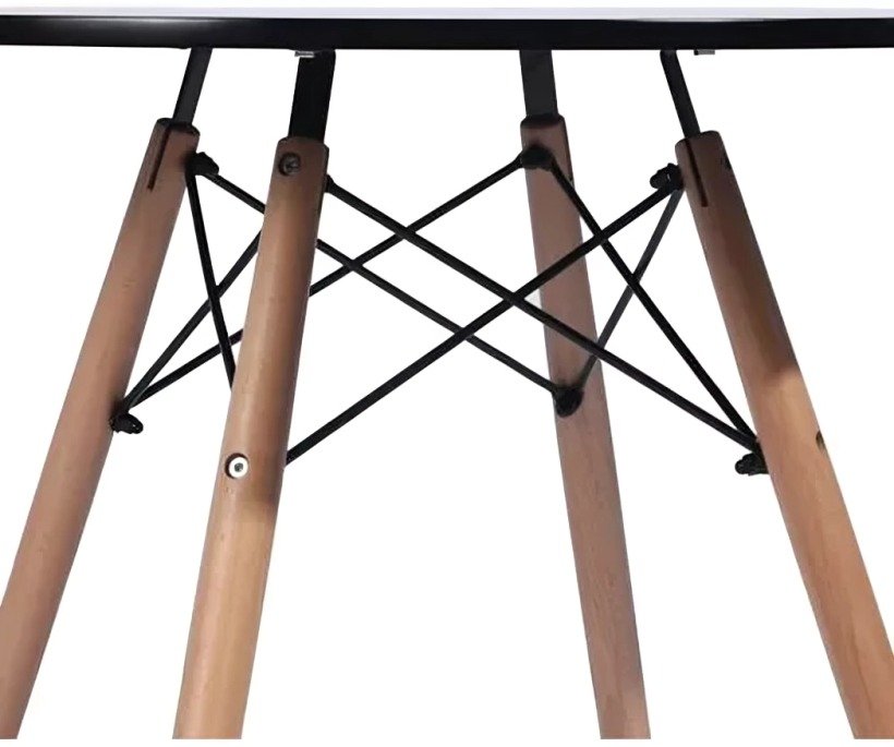 Mesa Eames Eiffel Tampo de Madeira 80cm Preto - 2