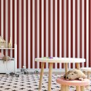 Ver imagem 2 de Papel de Parede Decorativo Listrado Branco e Vermelho 3,0m