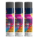 Ver imagem 1 de Tinta Spray 400ml Preto Brilhante Uso Geral em Aço Ferro Gesso Cerâmica Couro | Universo | Kit 03 Un