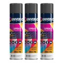 Ver imagem 2 de Tinta Spray 400ml Preto Brilhante Uso Geral em Aço Ferro Gesso Cerâmica Couro | Universo | Kit 03 Un