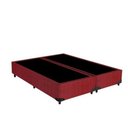 Ver imagem 1 de Base Box Casal Bipartido Blindado Suede Vermelho