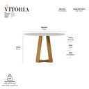 Ver imagem 3 de Mesa para Sala de Jantar Tampo Redondo com Vidro 117cm Vitória Marrom/Ype/Preto