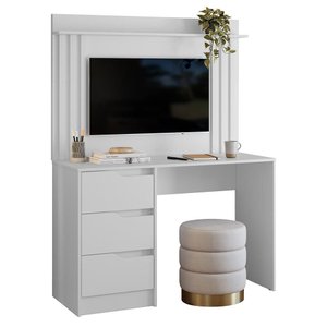 Escrivaninha com Painel Doble Branco para Tv até 42" - Móveis Albatroz