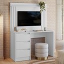 Ver imagem 2 de Escrivaninha com Painel Doble Branco para Tv até 42" - Móveis Albatroz