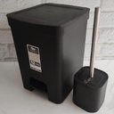 Ver imagem 7 de Conjunto para Banheiro Lixeira de Pedal 12l Trium e Escova Sanitária com Suporte Dual Preto ou