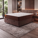 Ver imagem 3 de Cama Box Baú Casal Colchão Molas Qatar 138x188x63cm Marrom/Branco- Suporta até 150kg por Pessoa