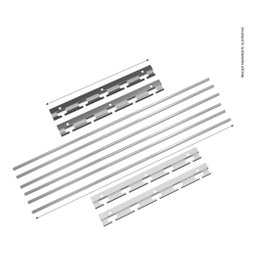 Suporte Inox Churrasqueira C/ 6 Barras Alumínio 70cm Maciça - 2