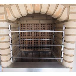 Suporte Inox Churrasqueira C/ 6 Barras Alumínio 70cm Maciça - 6