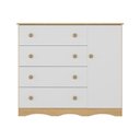 Ver imagem 5 de Cômoda Infantil 95cm 1 Porta e 4 Gavetas Realeza Multimóveis Mp4454 Madeirado/branco Madeirado/