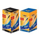 Ver imagem 1 de Kit Caixa de Caneta Esferográfica Cristal 1.0mm 100 Unidades Azul e Preto - Bic