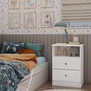 Ver imagem 1 de Mesa de Cabeceira Infantil Irlanda com 2 Gavetas - Branco