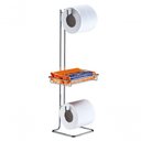 Ver imagem 1 de Suporte Papel Higiênico Chão Porta Objeto Cromado Future 1182