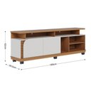 Ver imagem 3 de Rack para TV Jurerê 75" 180cm MDF MDP com Nichos Ripados Freijó Off White