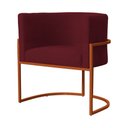 Ver imagem 2 de Poltrona Decorativa Luana Suede Bordo Base Bronze - Fm