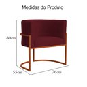 Ver imagem 7 de Poltrona Decorativa Luana Suede Bordo Base Bronze - Fm