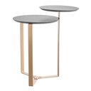 Ver imagem 1 de Mesa Lateral Industrial Chanfrada Artesano 44 Cm (largura) 2 Tampos Mdp Nero (preto) Pé Aço