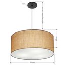 Ver imagem 1 de Lustre Pendente Cilíndrico Vivare Free Lux Pe-4386pr Cúpula em Tecido - 50x25cm