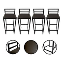 Ver imagem 2 de Kit 4 Banquetas Quadrada Bistro Industrial Alta Casa Bar Cozinha:marrom