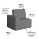 Ver mais imagens de Sofá Cama À Vácuo 1 Lugar Linha Modular Flip Magic Yescasa
