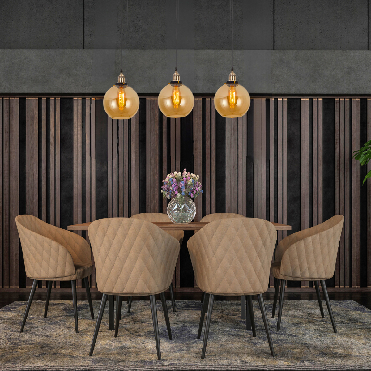 Ver mais imagens de Lustre Pendente 20cm Vidro Âmbar Industrial Retrô Vintage Luminária Teto E27 Gimpo Kjdd-e-187