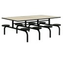 Ver imagem 4 de Mesa para Refeitório Fixa 8 Lugares Mdp Branco de 25 Mm - Assento Preto - 50104