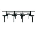 Ver imagem 2 de Mesa para Refeitório Fixa 8 Lugares Mdp Branco de 25 Mm - Assento Preto - 50104